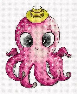 Charlie the Octopus Cross Stitch Kit,8-370.