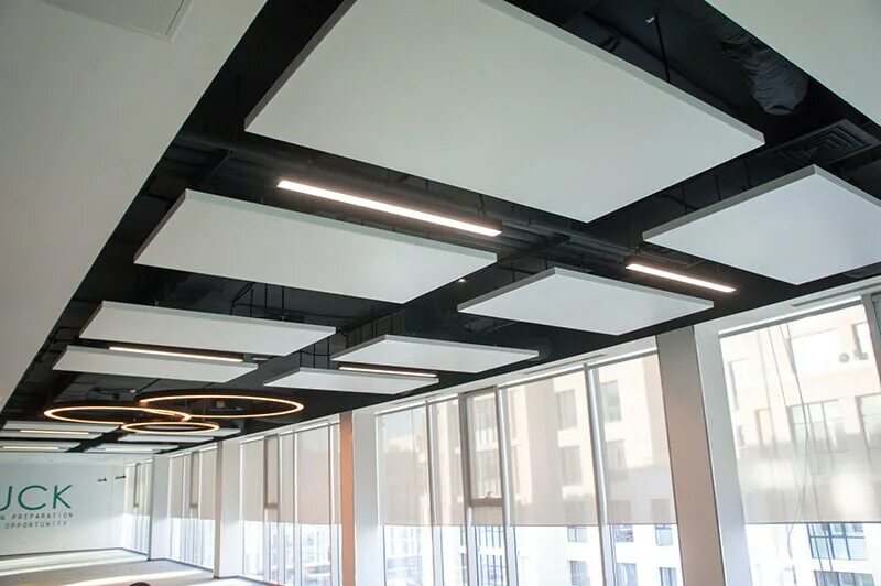 Рокфон баффл. Островные потолки. Акустический потолок экофон. Акустический потолок экофон. Потолочный светодиодный светильник siled hexago 7372396.