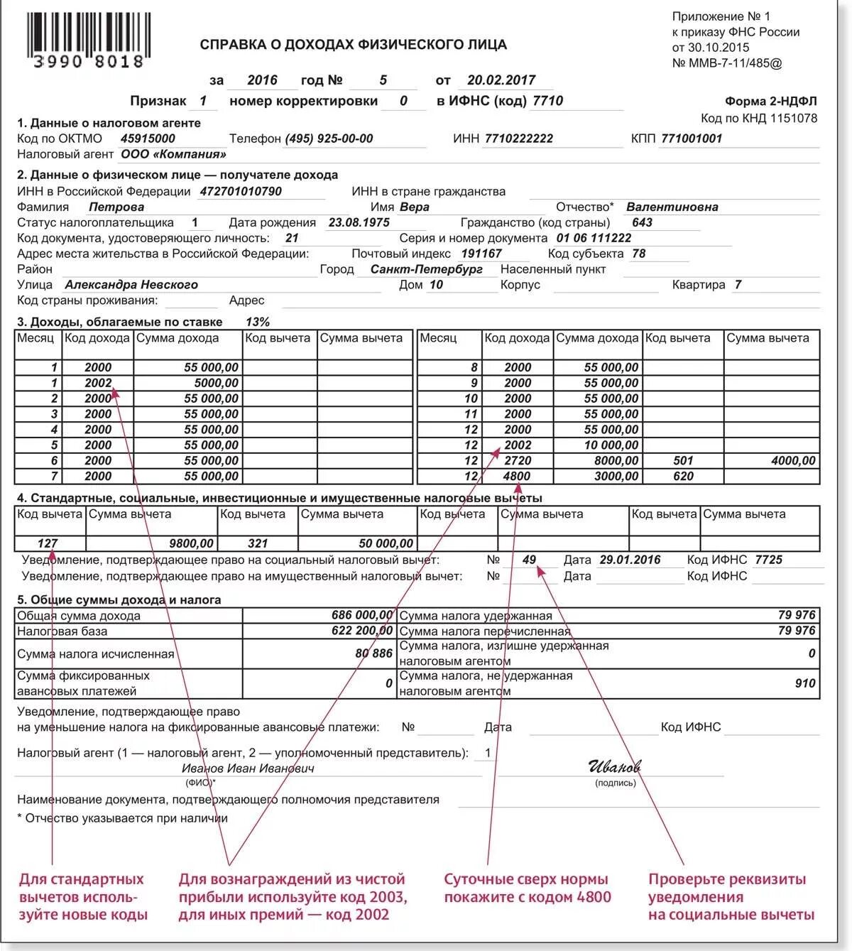 Компенсация в справке о доходах. Справка о доходах фл форма 2 НДФЛ образец. Общие суммы дохода и налога в справке 2-НДФЛ. Справка 2 НДФЛ С кодом 2. Как понять справку 2 НДФЛ.