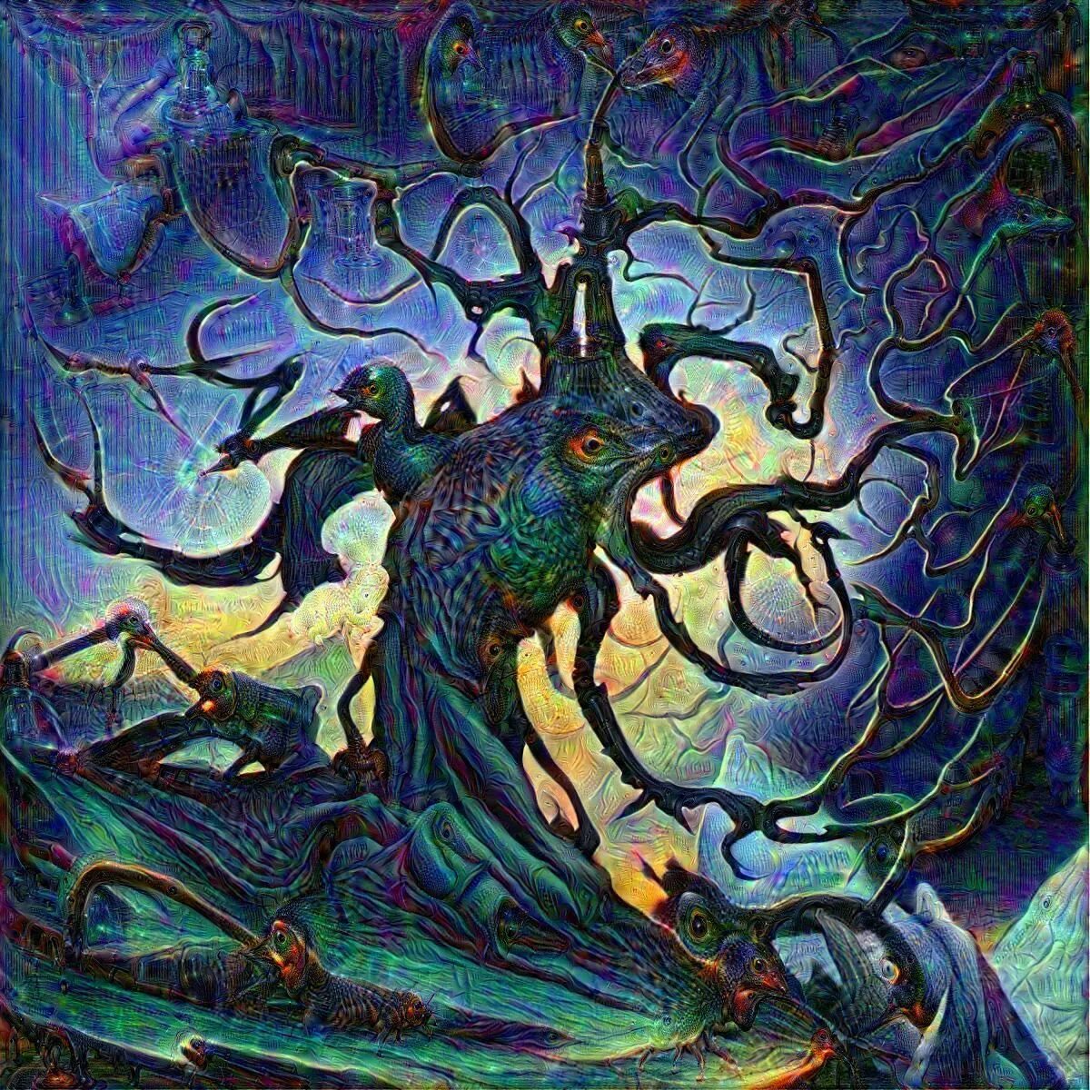 Above root. Дэн сигрейв. dan seagrave художник. the devil wears prada with roots above and branches below. картины на тему мифологии.