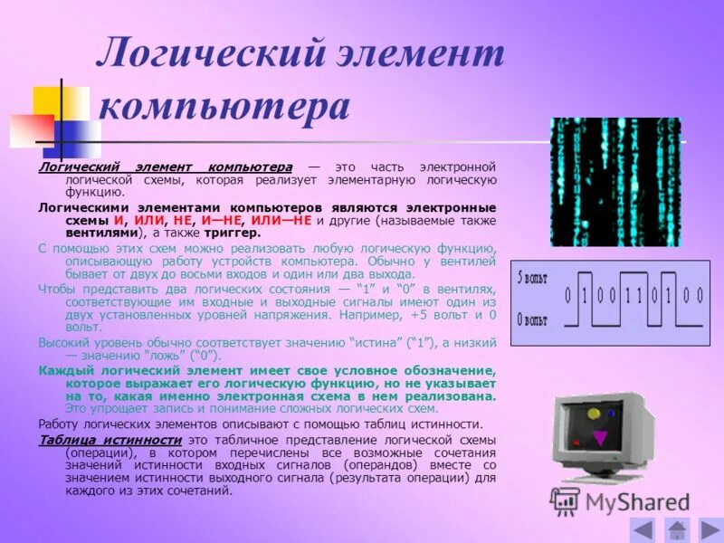 Логические элементы компьютера. Логические элементы компьютера презентация. Электронный элемент компьютера. Основы логики, логические элементы компьютера.