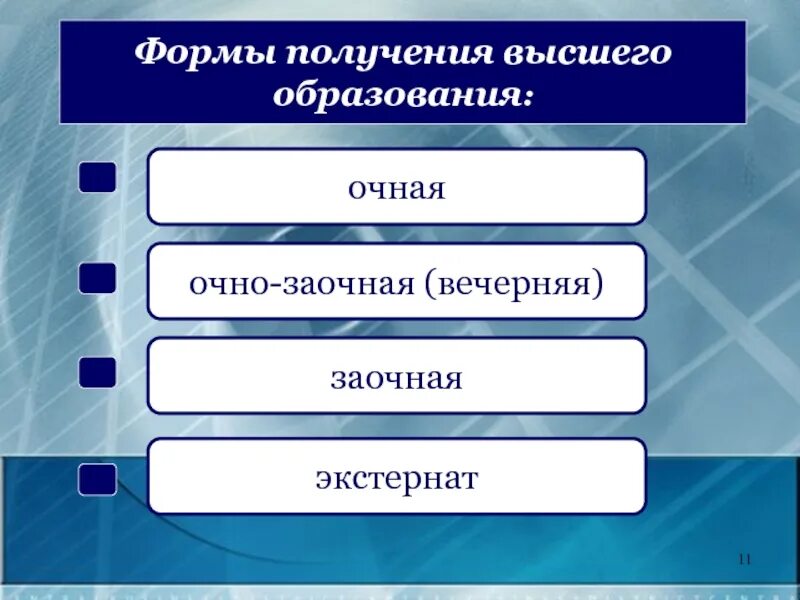 Мы говорили на счет получения высшего образования. Виды получения высшего образования. Формы получения образования. Формы обучения высшее образование. Формы получения высшего образования в России.