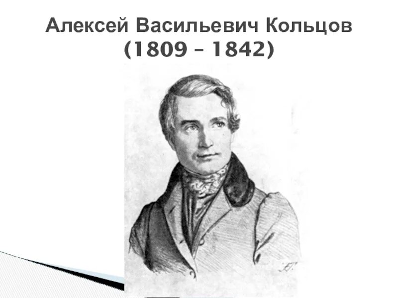 Кольцов поэт. Кольцов портрет. Какой писатель родился 1809