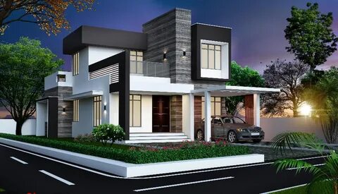 Double floor modern house exterior