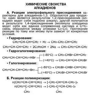 Хим свойства алкадиенов