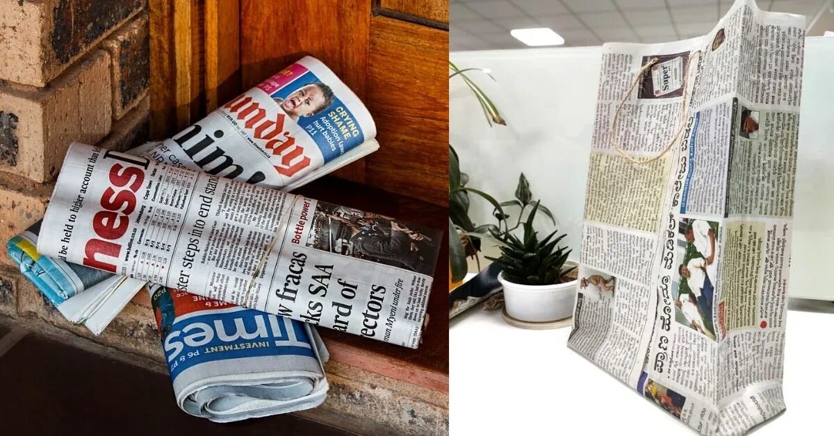 Making a newspaper. Пакет в виде газеты сумка. сумка газета тайланд. reuse old newspapers. blind bag paper diy.