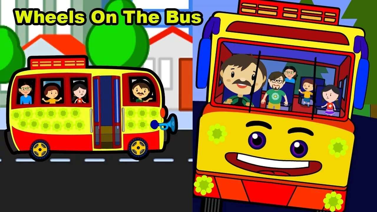 Wheels on the Bus Rhyme. Wheels on the Bus Song for Kids. The Wheels on the Bus go Round and Round. Wheels on the Bus Nursery Rhymes.