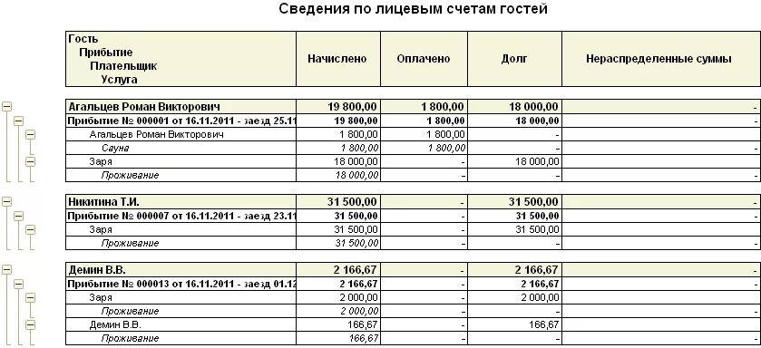 Отчет о состоянии лицевого счета. Отчет по лицевым счетам. Составление лицевых счетов. Начисление на счета гостей за дополнительные услуги в гостинице.