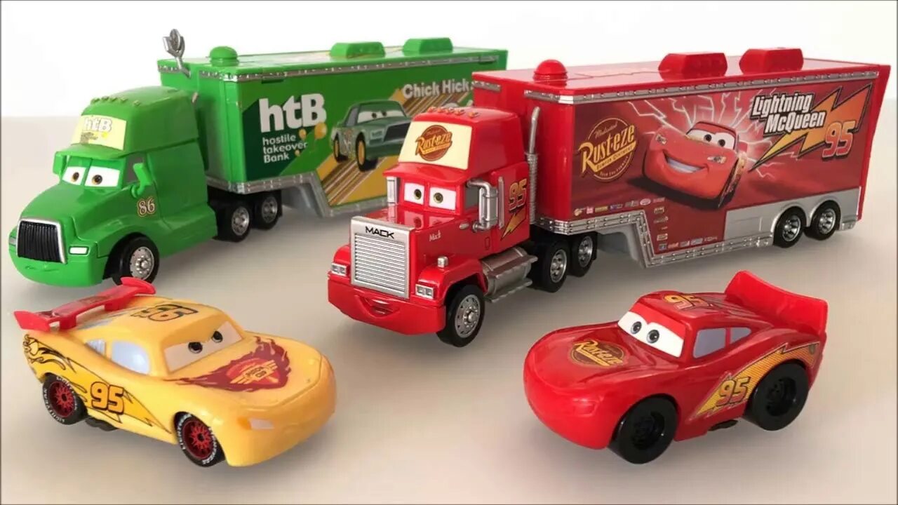 Truck toy cars. Маккуин молния Тачки Мак. Дисней машина Маккуин трак. Мак Хаулер + молния Маккуин. Молния Маккуин грузовик.