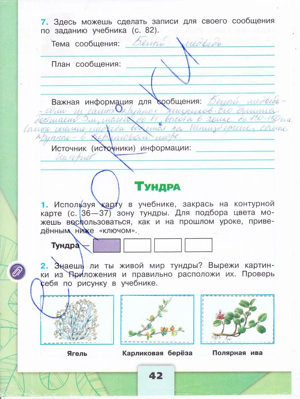 Окружающий мир рабочая тетрадь сообщение. Гдз по окружающему миру 4 класс рабочая тетрадь плешаков крючкова. окружающий мир 4 класс рабочая тетрадь 1 часть плешаков тема тундра.