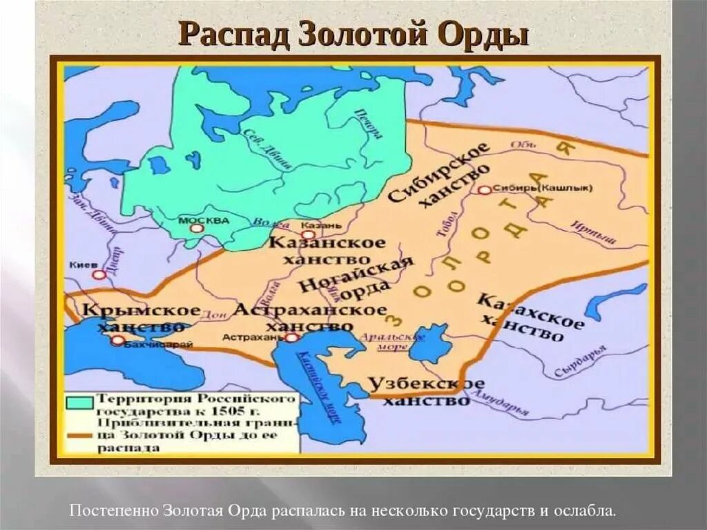 Карта распад золотой орды 6 класс. Карта распад золотой орды на ханства. Золотая Орда карты государства. Золотая Орда распалась на н. Распад золотой орды на ханства.