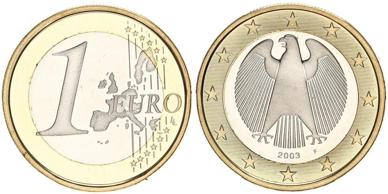 Монета 1 евро 2002. 1 Евро Германия 2002 a. Монета 1 евро Германия. 1 Euro монета 2003. 1 евро в рф