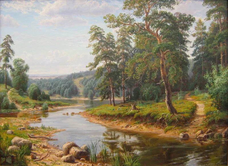 Пейзаж с речкой. Картины художника аркадия олейника. Алмазная мозаика новый мир zx11091 цвета. Берег реки кто автор. Овен 720.