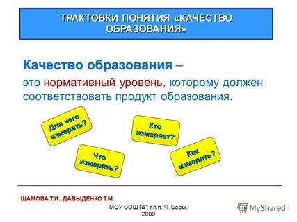 Уровень качества понятие и определение