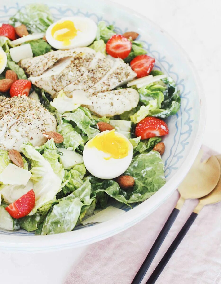 Пп салат из простых продуктов. Caesar Salad.