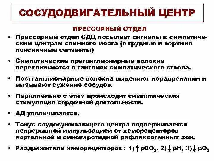 Прессорный и депрессорный отделы сосудодвигательного центра. Сосудодвигательный центр его структура и функции. Сосудодвигательный центр, его локализация, функциональная структура. Сосудодвигательный центр. Сосудистый центр продолговатого мозга