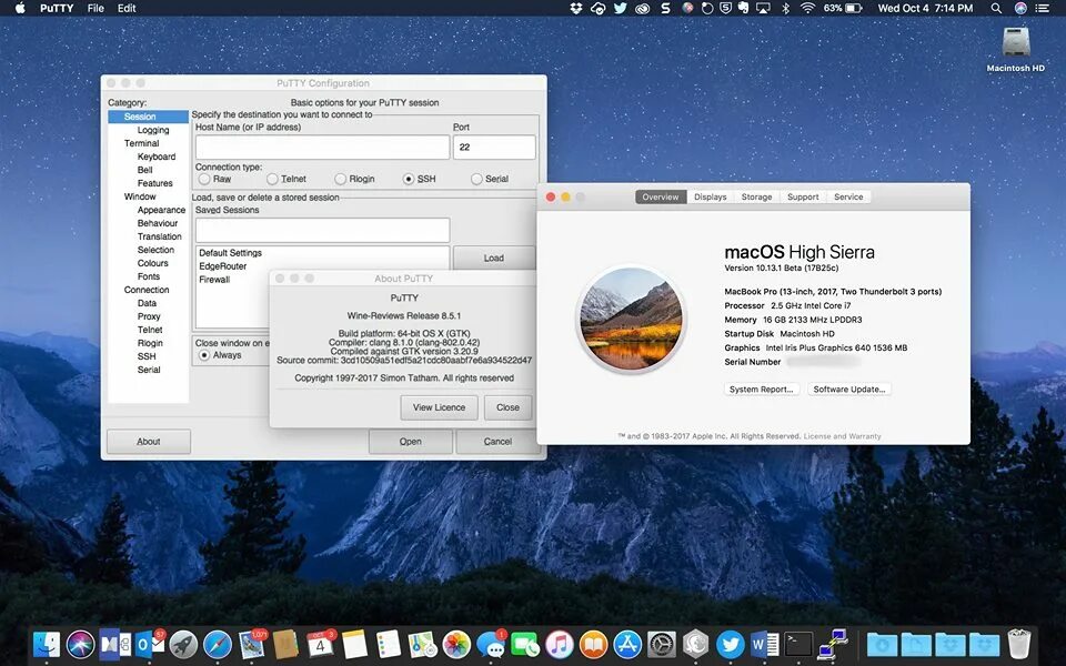 Macos 10.13 high sierra. Putty Mac os. Mac os x High Sierra. Mac os x 10.13. Mac 8.