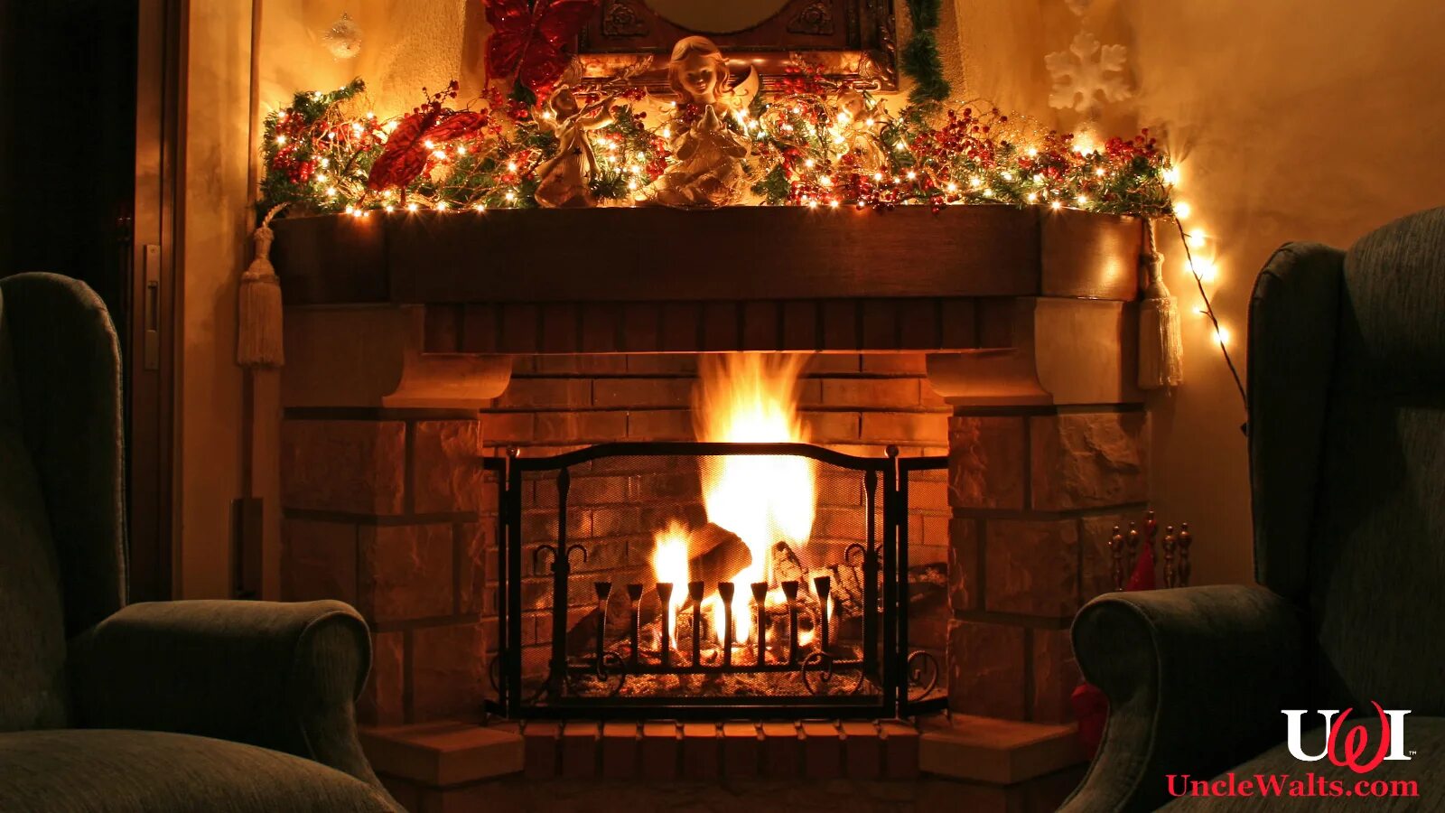 There is a an fireplace