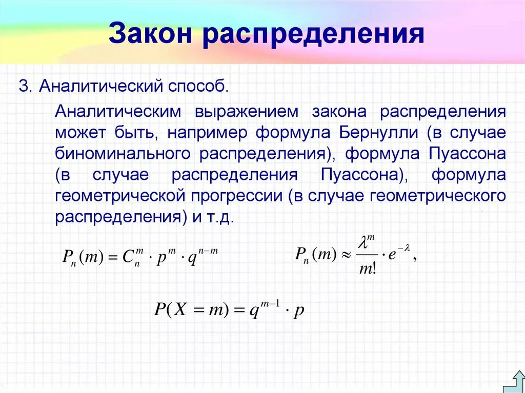 Метод случайного распределения. Закон распределения теория вероятности формула. Закон распределения случайной величины теория вероятности. Аналитический способ закона распределения. Формула распределения вероятностей.