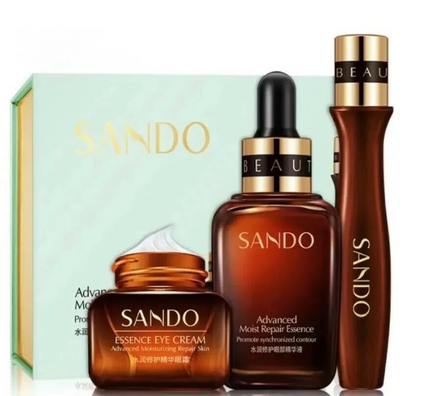 Sadoer косметика что за бренд. Набор sando advanced moist repair essence. подарочный набор косметики для ухода за кожей вокруг глаз sando. sadoer набор. sadoer hydrating набор.