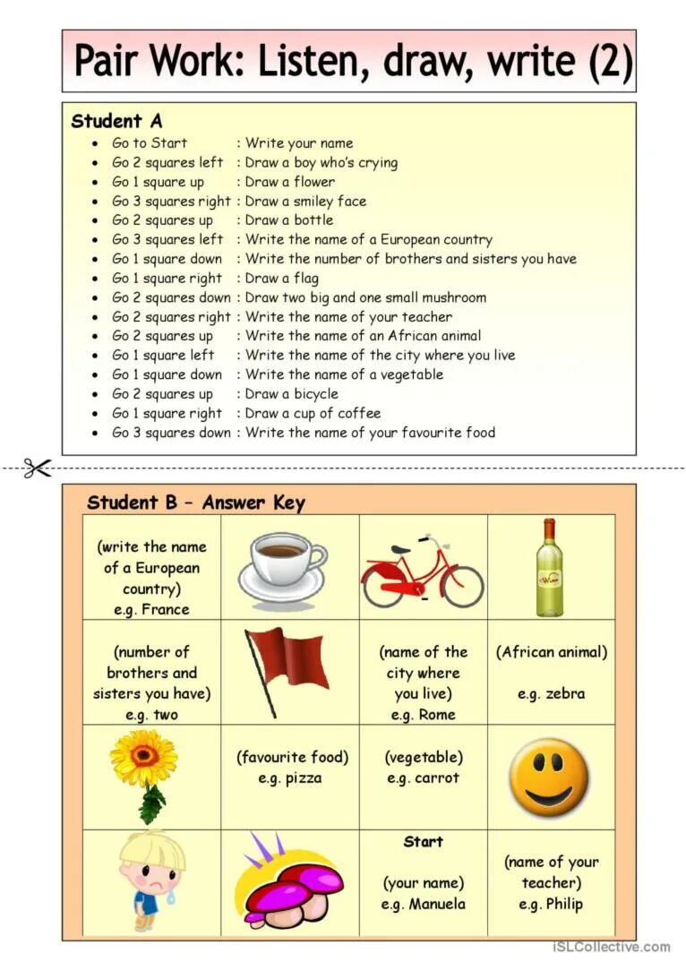 Pair work activities. Pair work Worksheets. Speaking pair work. Listen and draw. Work in pairs write