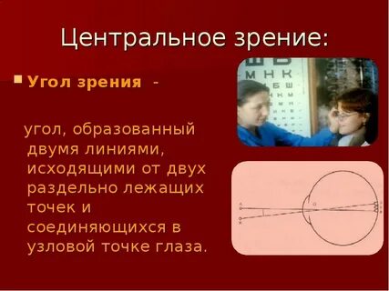 Центральное зрение это
