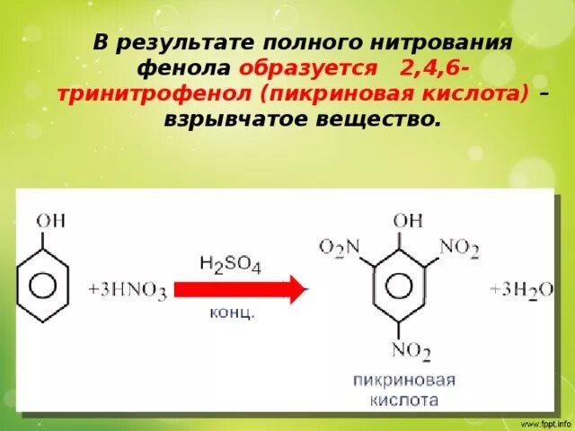 В настоящее время вместо фенола в качестве. Тринитрофенол пикриновая кислота. Пикриновая кислота схема получения. Схема синтеза пикриновой кислоты. Из фенола 2 4 6 тринитрофенол.