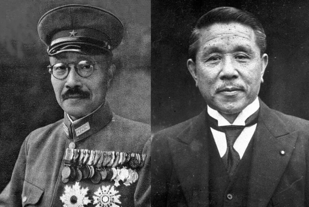 Японские военные преступники второй мировой. Тодзио Токийский процесс. Коки Хирота и Хидэки Тодзио. Токийский процесс 1948. Премьер-министр Японии в 1941–1944 гг. генерал Хидэки Тодзио.