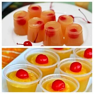 Water vodka pineapple upside down jell-o shots.