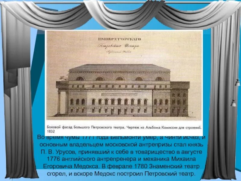 Петровский театр в Москве 1780. Петровский театр в Москве 1776. Петровский театр в Москве 19 век. Петровский театр 1780 года история. История российского театра