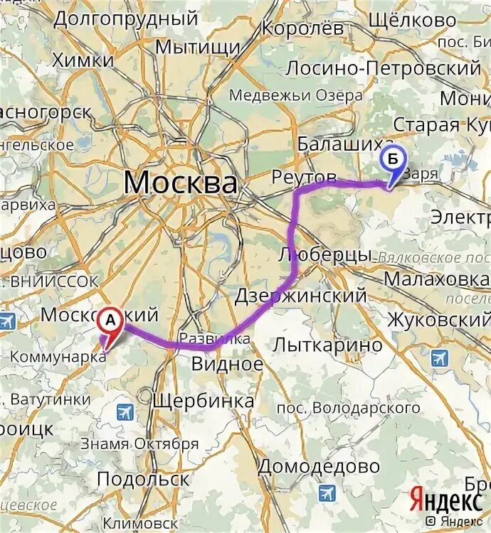 Долгопрудный сколько км