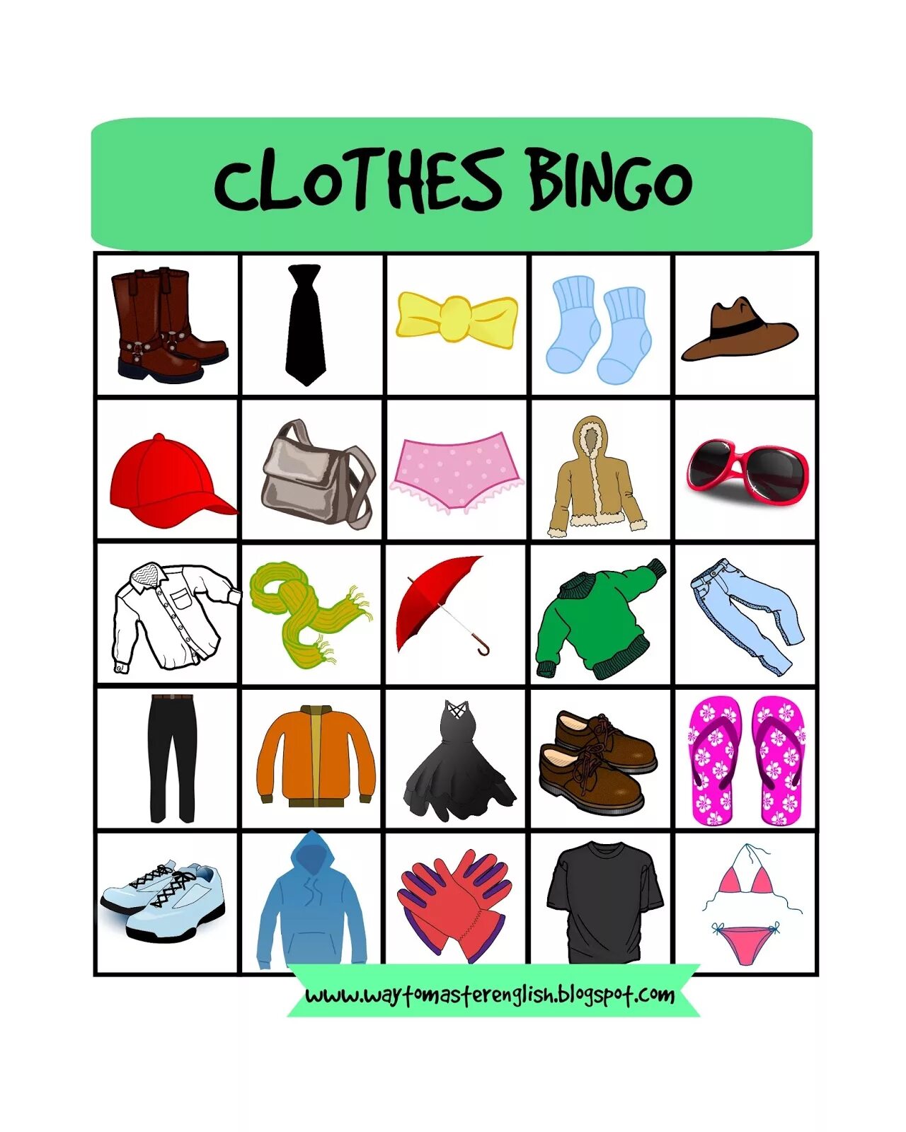 Clothes part 1. Одежда бинго. clothes bingo for kids. bingo clothes worksheets. parts of clothes.
