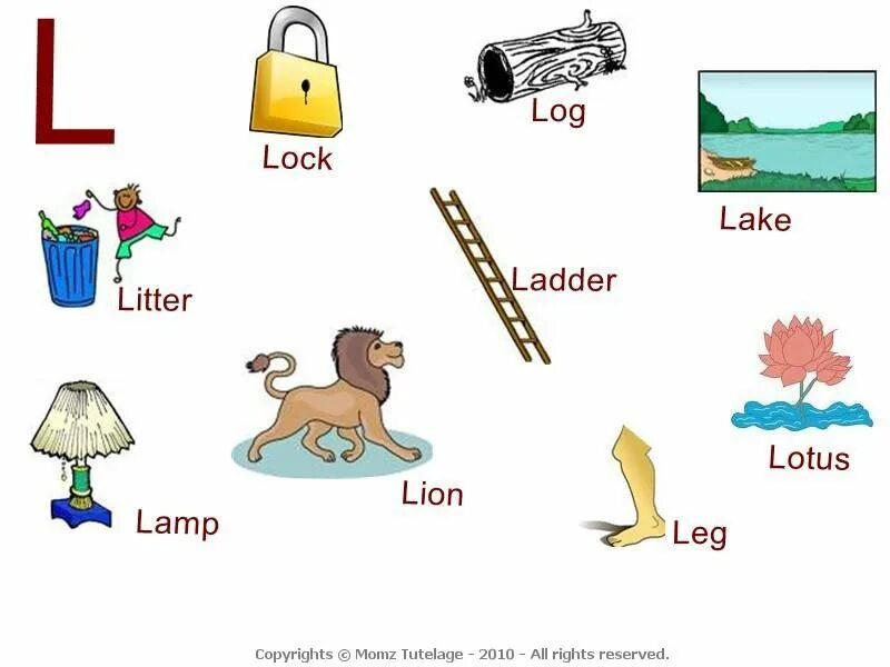 Start with a letter. L words for kids. words with letter l. буква ll в английском языке. english words with l.