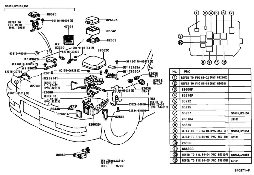 Switch & Relay & Computer для Toyota CROWN/ MAJESTA JZS151, год: 1995 - 2001. OE