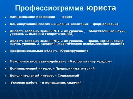 Примеры профессий юриста