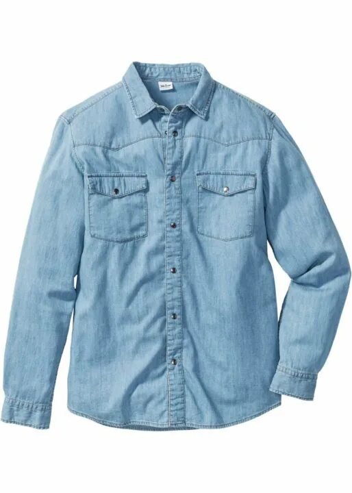 Рубашка John Baner. Рубашка bonprix мужская. Рубашка мужская джинсовая. Джинс голубой рубашка.