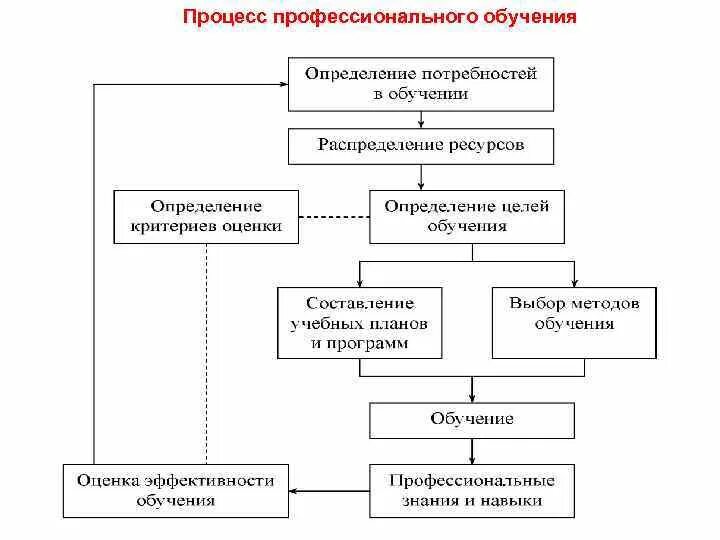 Процесс подготовки кадров. Этапы непрерывной профессиональной подготовки. Модель непрерывного обучения персонала. Рис. 1 - процесс профессионального обучения.