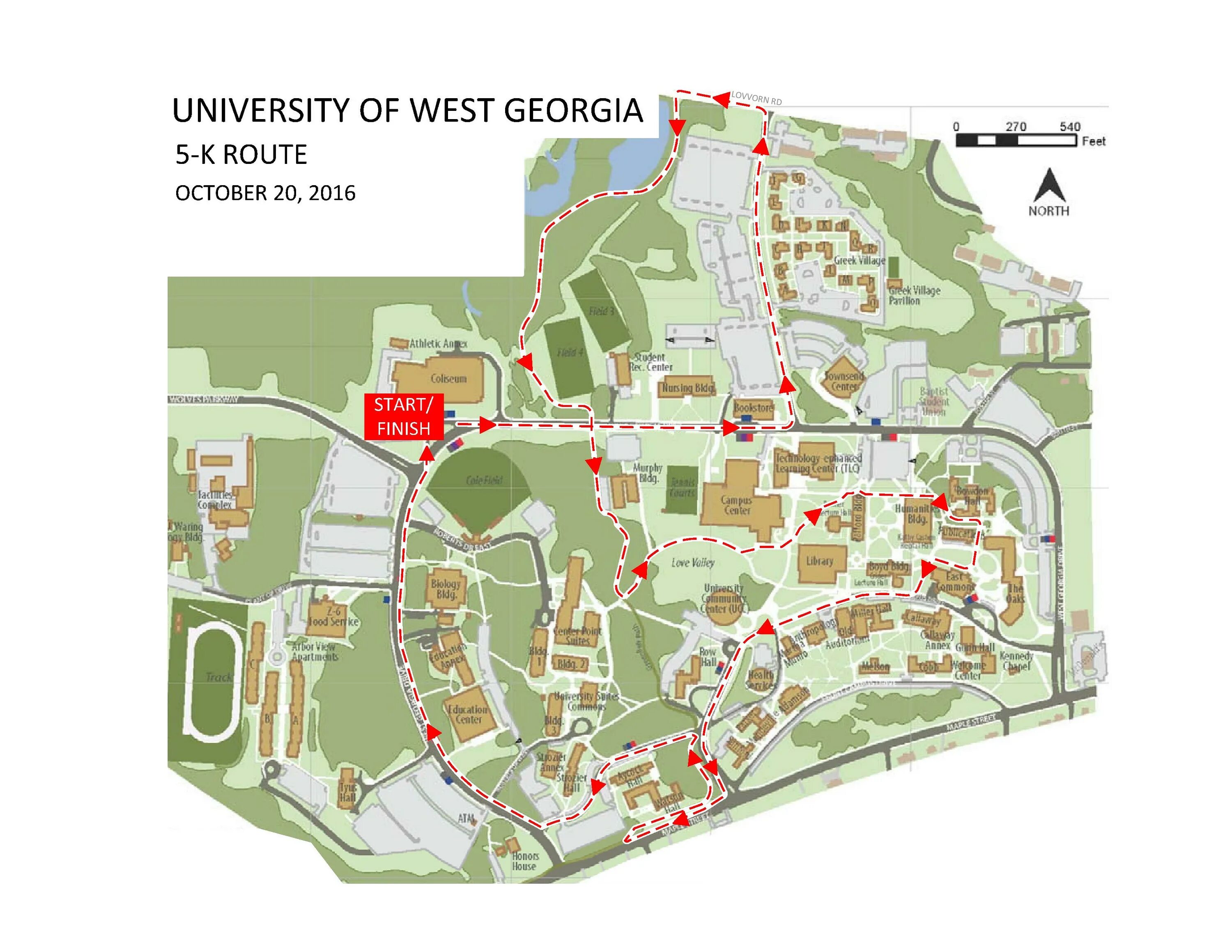 University of West Georgia. Greenbelt Map. Map of Western Georgia.