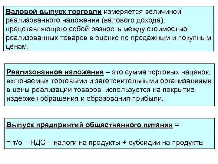 Валовый доход представляет. Торговая наценка и торговое наложение. Реализованные торговые наложения это. Валовой выпуск товаров и услуг. Торговые наложения рассчитываются.