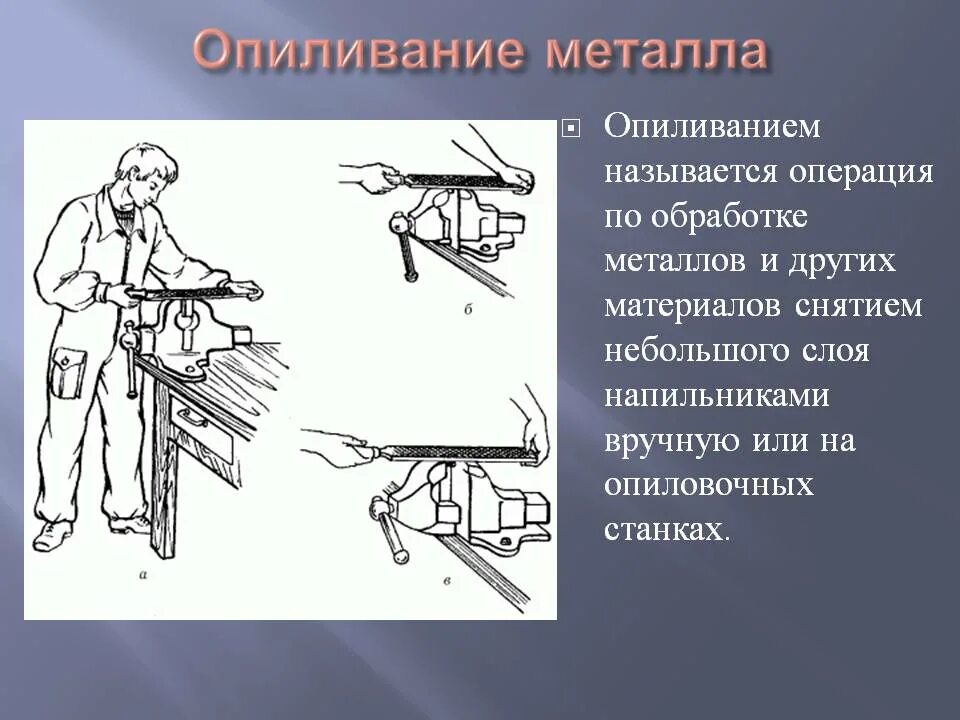 Технология выполнения слесарных работ. Способы обработки металлов 6 класс технология. слесарная операция опиливание металла. опиливание это слесарная операция. типы напильника по опиливанию металла.