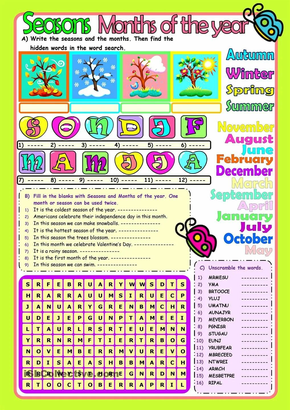 Years in english exercises