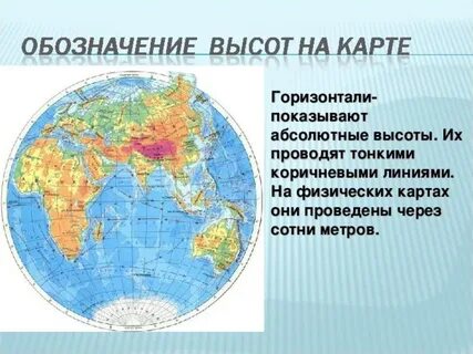 Способы изображения на карте высот и глубин
