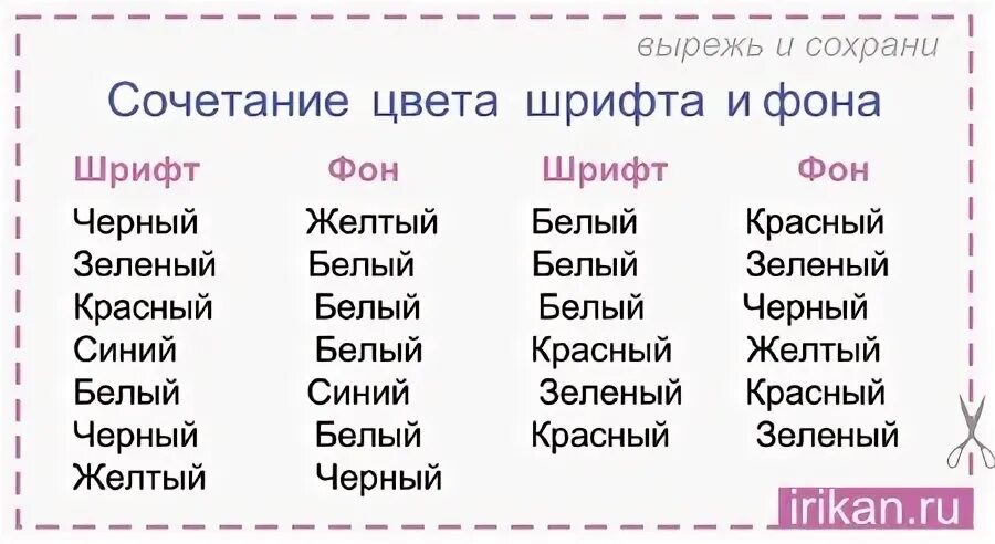 Какого цвета шрифт