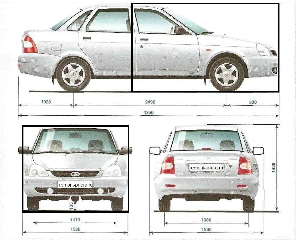 Длина приора универсал. Ширина салона ВАЗ 2170-2172.