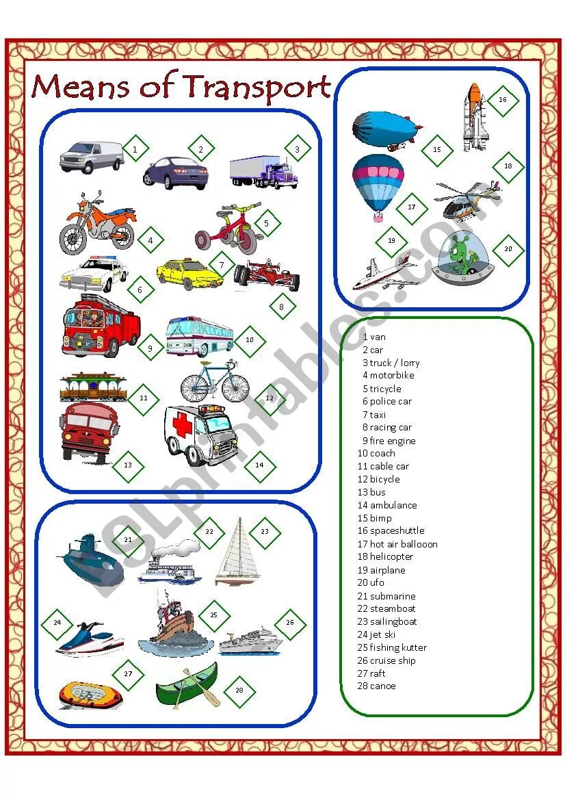 Complete with means of transportation. Means of transport Worksheets. Means of transport таблица. Coach means of transport. Means of transport by Air.