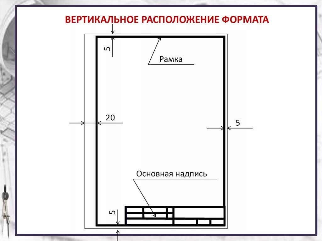 Параметры чертежа. Основная рамка чертежа а4. Рамка снизу черчение. Рамка вид спереди чертеж 1:2. Основная рамка чертежа а4 горизонтальная.