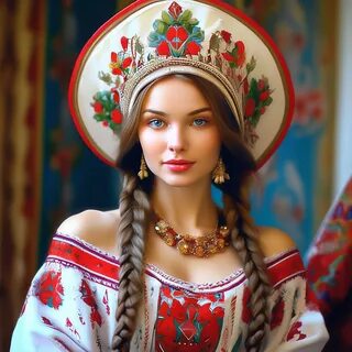 Кокошник с косами