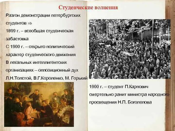 Оживление общественного движения при николае 2