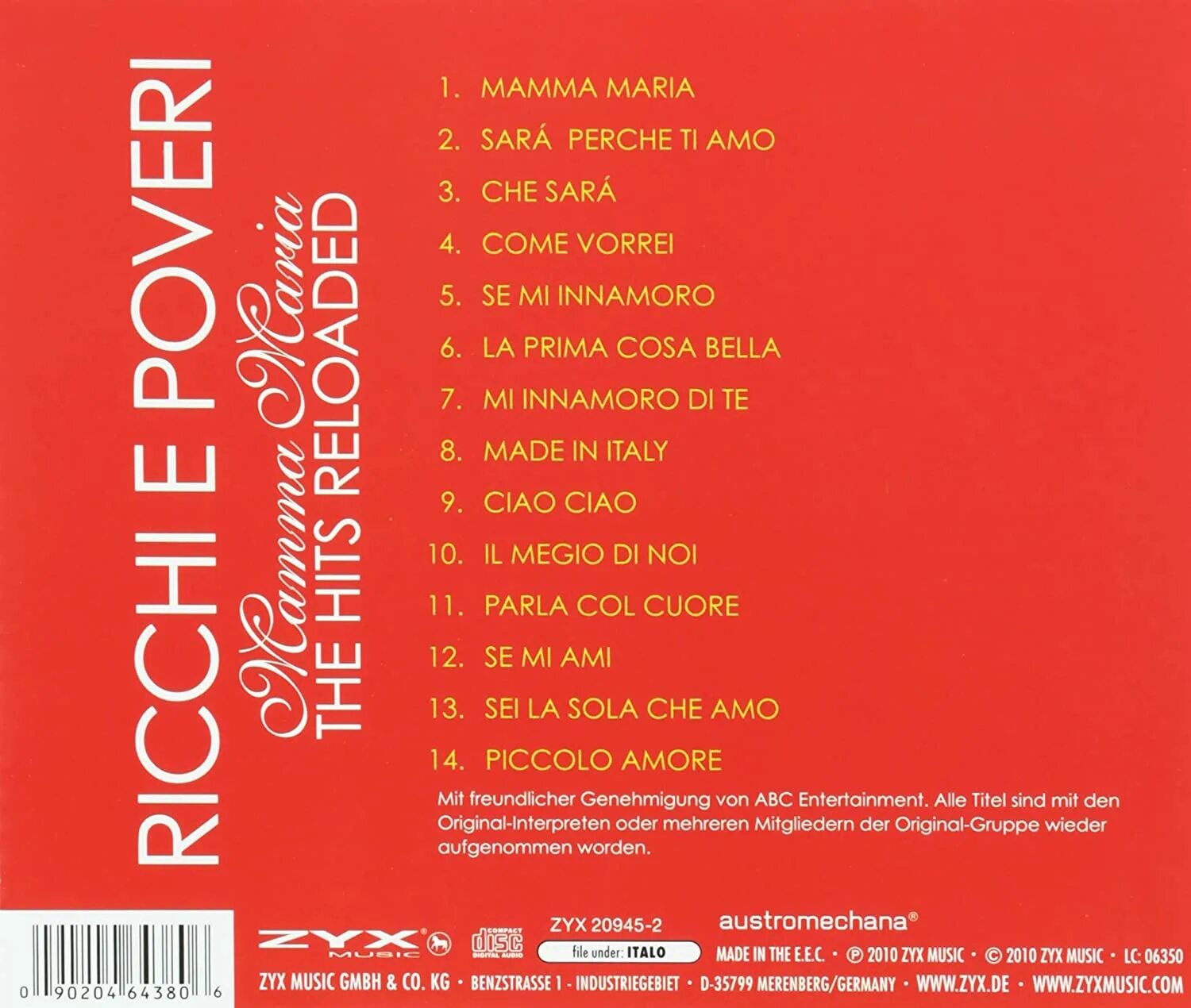 Mamma maria ricchi e. Mamma Maria: the Hits Reloaded Ricchi e Poveri. Ricchi e Poveri - (1994) - the collection. Ricchi e Poveri 2009 Greatest Hits.