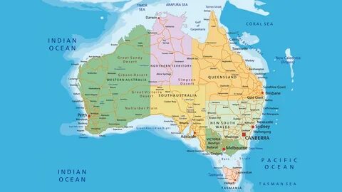 Mapa politico de Australia Mapa de australia, Mapa politico, Australia